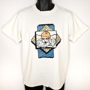 Competitive Swimming T Shirt Vintage 90s Butterfly Swimmer 50/50 Made In USA Men